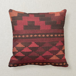 Cojín Decorativo Alfombra marroquí, tonos burdeos, estilo suroeste