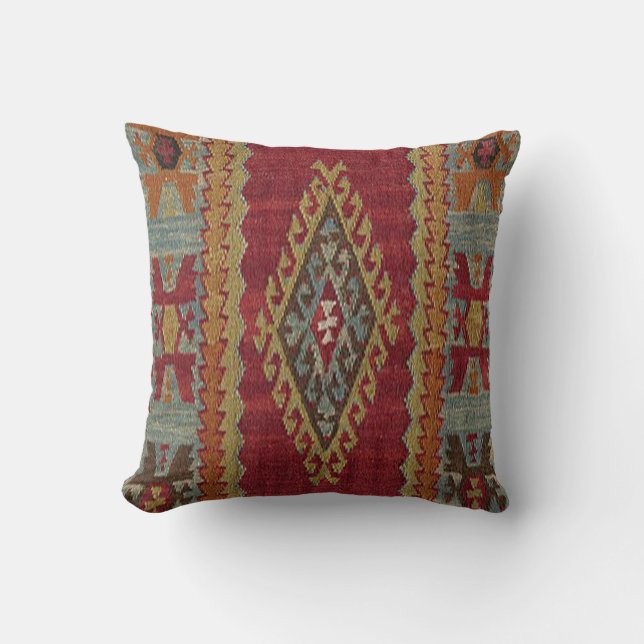 Cojín Decorativo Alfombra turca Kilim (Anverso)