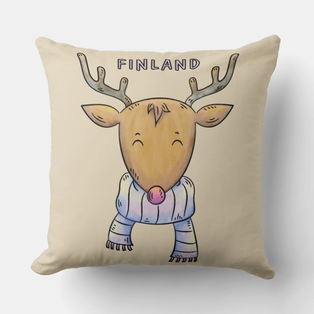 Cojín Decorativo Alfombras de tiros de reno de Finlandia (Anverso)