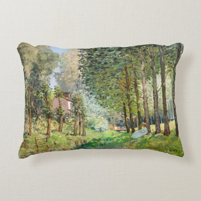 Cojín Decorativo Alfred Sisley - Descanso a lo largo del arroyo (Anverso)