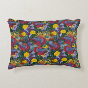 Cojín Decorativo Algas marinas rojas de peces coloridos submarinos