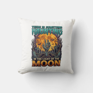 Cojín Decorativo Algo que asusta a la luna Halloween Zombie Mano Tu