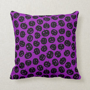 Cojín Decorativo Algodón de calabaza morada Personalizar de Hallowe