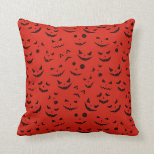 Cojín Decorativo Algodón de la sonrisa roja de Halloween de 16"X16