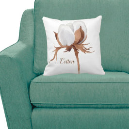 Cojín Decorativo Algodón Flor Acuarela