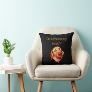 Cojín Decorativo ¿Alguien dijo golosinas? Perro divertido
