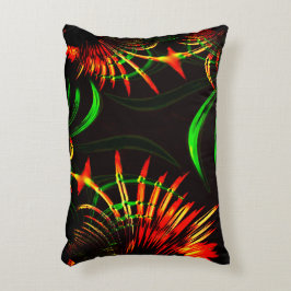 Cojín Decorativo Algunas hojas de pasto, colores de fuego en los "p