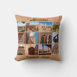 Cojín Decorativo Alhambra, Granada, Collage de fotos España