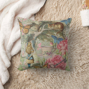 Cojín Decorativo Alice Gato de Cheshire Árbol Jardín País de las Ma