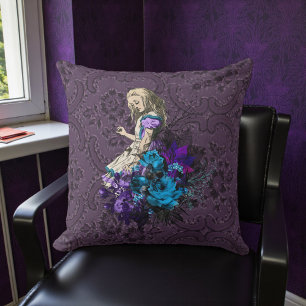 Cojín Decorativo Alice Oscura Rústica Púrpura Profundo