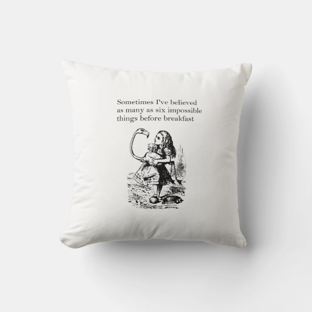 Cojín Decorativo Alice, seis cosas imposibles (Anverso)