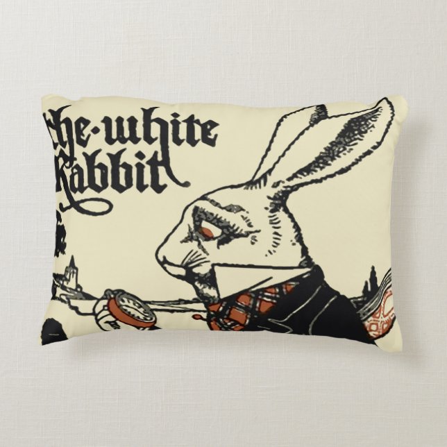 Cojín Decorativo Alice White Rabbit Classic (Reverso)