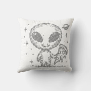 Cojín Decorativo Alien ama la pizza