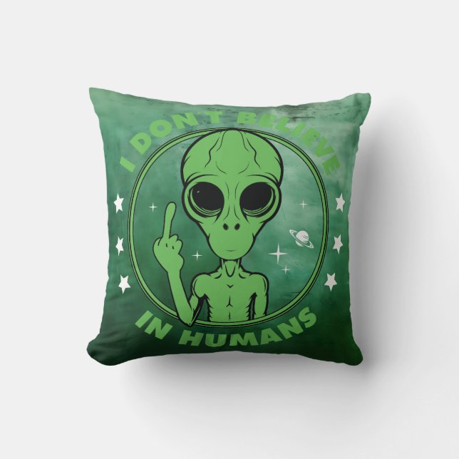 Cojín Decorativo Alien antihumano (Anverso)