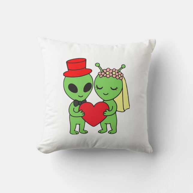 Cojín Decorativo Alien Bride Groom Decorative Wedding (Anverso)
