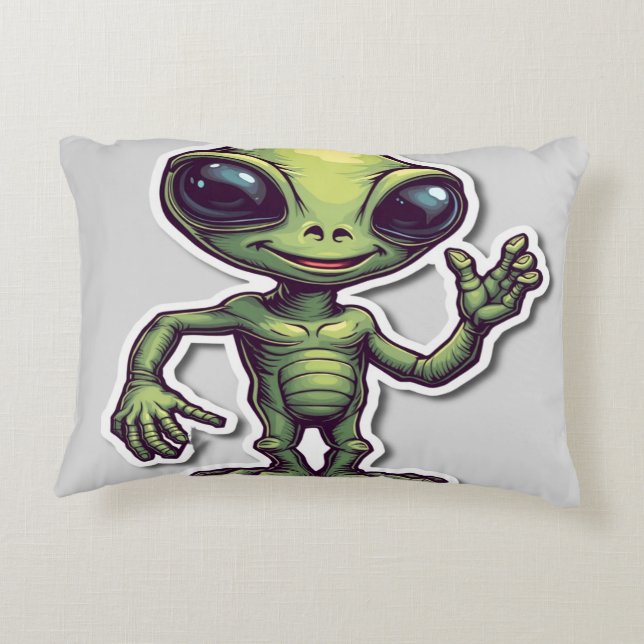 Cojín Decorativo Alien divertido - caprichoso y juguetón (Reverso)