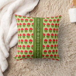Cojín Decorativo Alien lindo en Santa Hat Motif tu texto en glifos