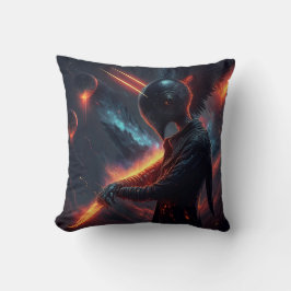 Cojín Decorativo Alien Manipulando la viga de fuego