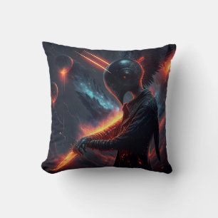 Cojín Decorativo Alien Manipulando la viga de fuego