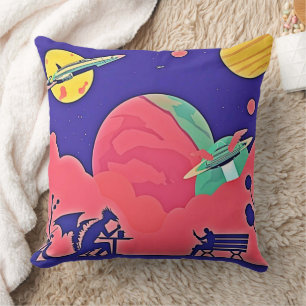 Cojín Decorativo Alien Planet Retro Sci-Fi