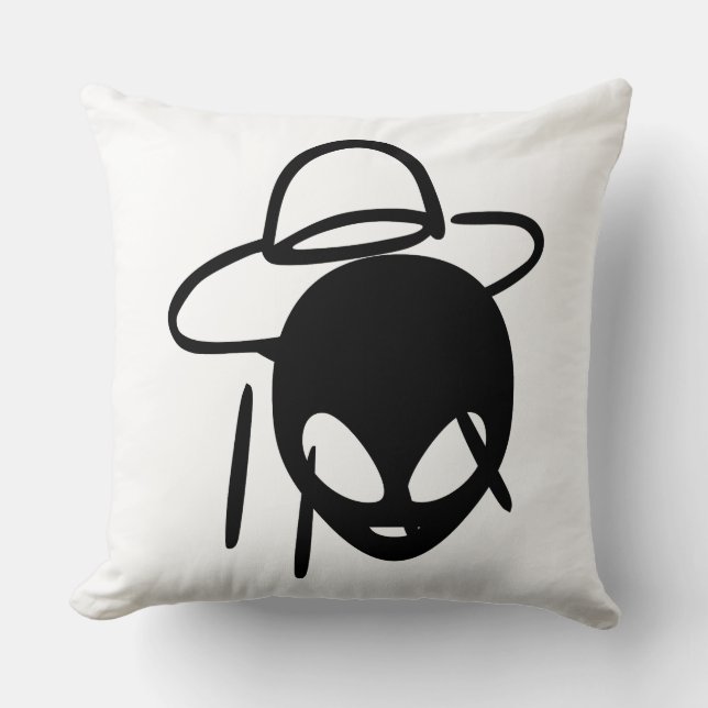 Cojín Decorativo Alienígena que lleva puesto (Anverso)