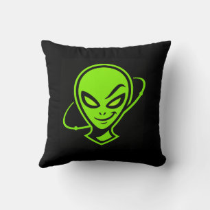Cojín Decorativo Alienígena Verde Buena Suerte