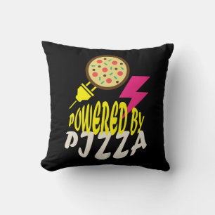 Cojín Decorativo Alimentado por Pizza – Diseño divertido para amant