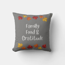 Cojín Decorativo Alimentos Familia y Gratitud Acción de Gracias Alm
