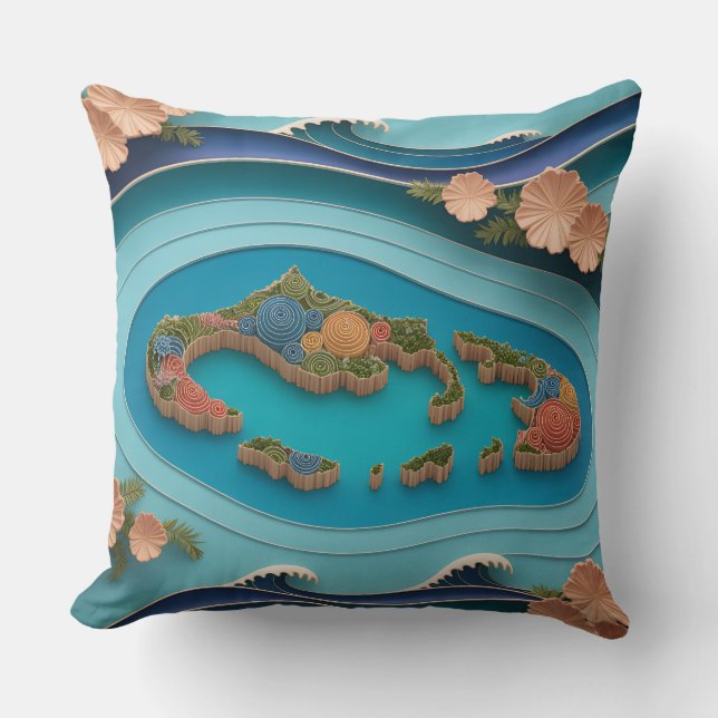 Cojín Decorativo Alivio de las Islas Nusa (Anverso)