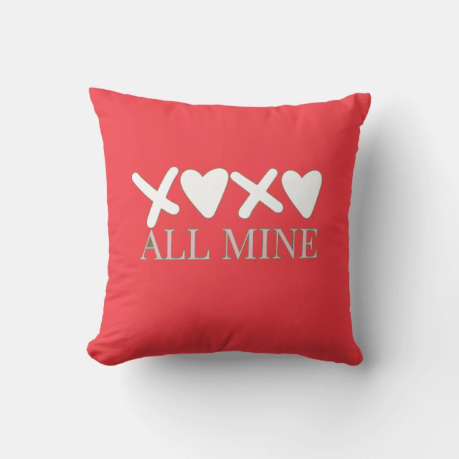 Cojín Decorativo ALL MINE XOXO Valentine Shirt - Minimal Love Desig (Anverso)