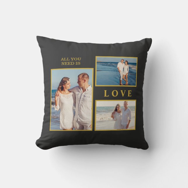 Cojín Decorativo All you need is love couple anniversary quote (Anverso)