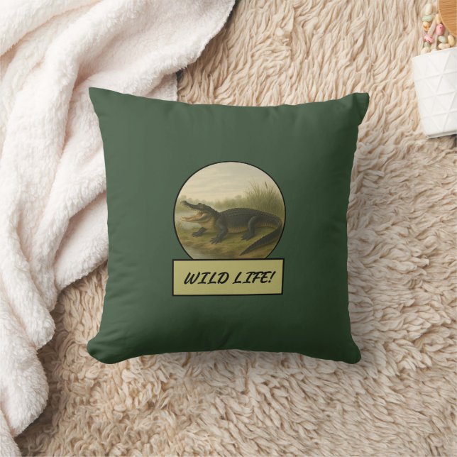 Cojín Decorativo Alligator Black Green Pillows (Manta)
