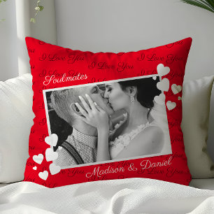 Cojín Decorativo Almas gemelas te amo foto personalizada romántica