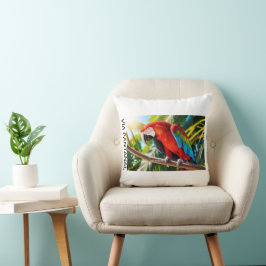 Cojín Decorativo Almofada 40,6 cm x 40,6 cm Arara Vermelha