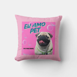 Cojín Decorativo Almofada 40,6 cm x 40,6 cm Pet Rosa