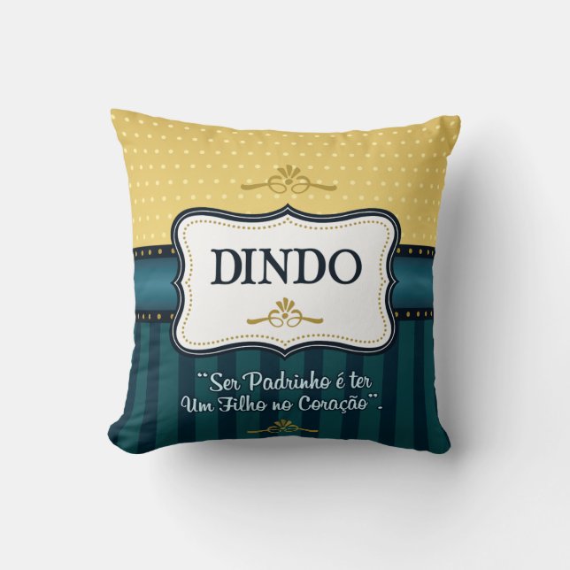 Cojín Decorativo Almofada Batizado Dindo 01 (Anverso)