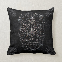 Cojín Decorativo Almofada / Black Pillow 40x40cm diamond Skull