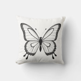 Cojín Decorativo Almofada Branca Borboleta