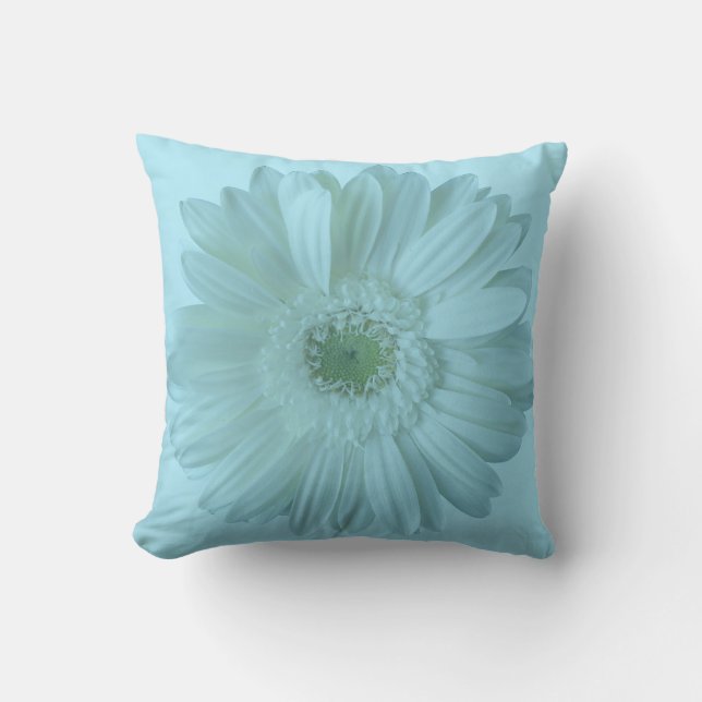 COJÍN DECORATIVO ALMOFADA DELICADA DE FLOR AZUL (Anverso)