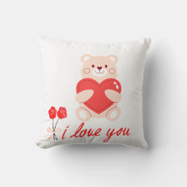 Cojín Decorativo almofada estampada urso com coração romântico
