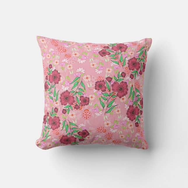 Cojín Decorativo almofada flores e joaninhas (Anverso)