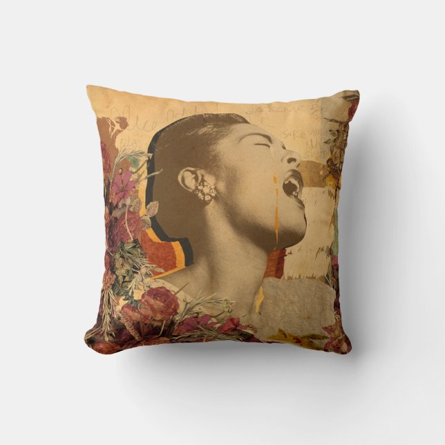 COJÍN DECORATIVO ALMOFADA JAZZ - BILLIE HOLIDAY (Anverso)