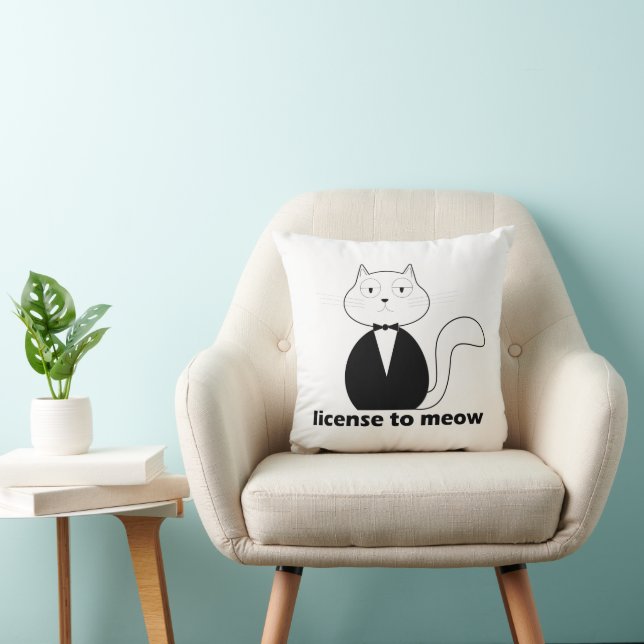 Cojín Decorativo Almofada License to Meow (Silla)