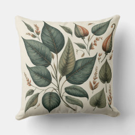 Cojín Decorativo almofada quadrada estampada com folhas 