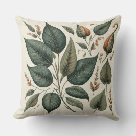 Cojín Decorativo almofada quadrada estampada com folhas 