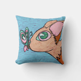 Cojín Decorativo Almohada, amigo mariposa curioso