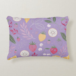 Cojín Decorativo “Almohada de acento floral de fruta púrpura”