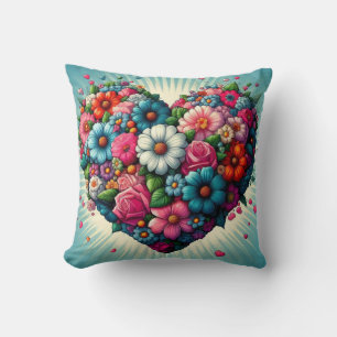 Cojín Decorativo ¡almohada de corazón florido!