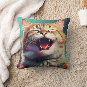 Cojín Decorativo ¡Almohada de Gato Riéndose!