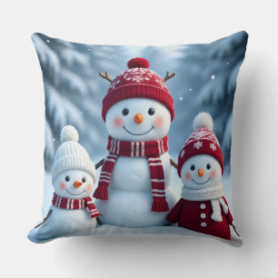 Cojín Decorativo "Almohada de invierno de hombre de nieve acogedor 